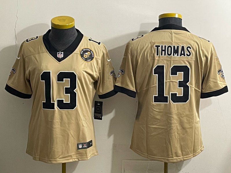 Youth 2025 New Orleans Saints #13 Thomas golden Limited NFL Jersey style 08